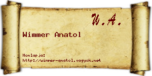 Wimmer Anatol névjegykártya